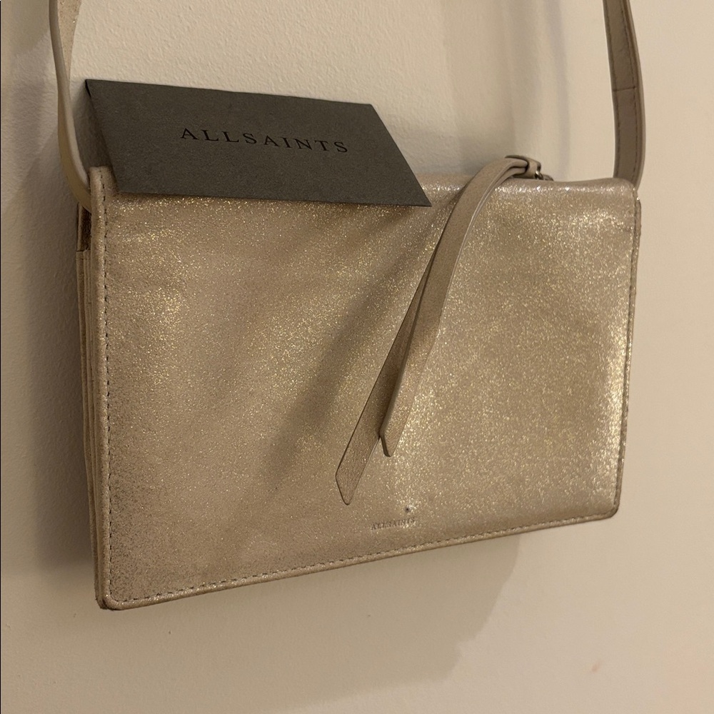 ALL SAINTS  shimmery Crossbody clutch bag